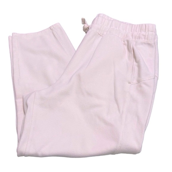 All in Motion Ribbed Cotton Blend Crop/Ankle Joggers Pull-on Large Cream/Ivory - Picture 8 of 8